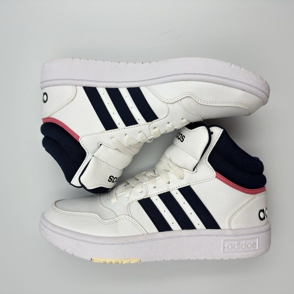 Adidas Hoops 3.0 Mid Womens 7.5 White Black GW5455 NWOB - Picture 6 of 8